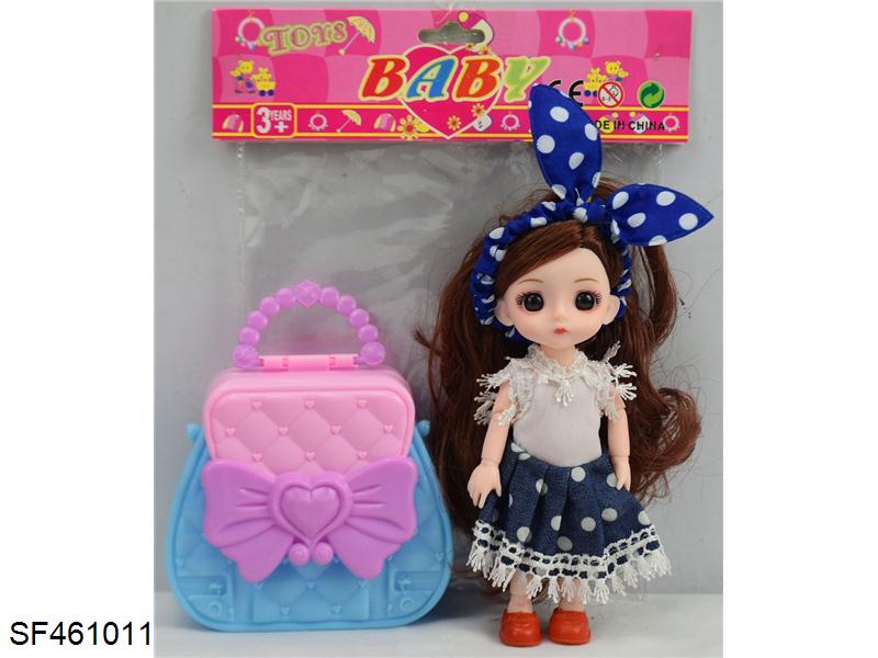 6寸实身13关节小萝莉配大提包/多色混装