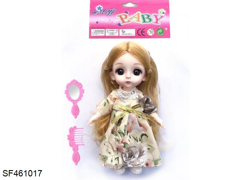 6寸实身13关节3D真眼珠精致小萝莉/带梳子+镜子/多色混装