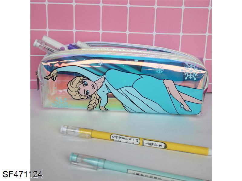 笔袋--镭射皮+防水涂层(艾莎公主/美人鱼)