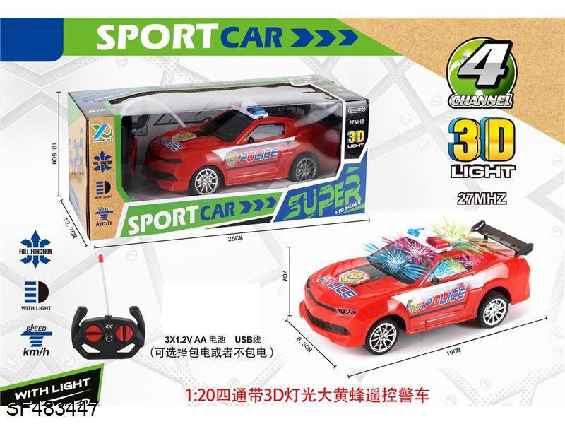 1:20四通大黄蜂遥控警车带3D灯光(包电)