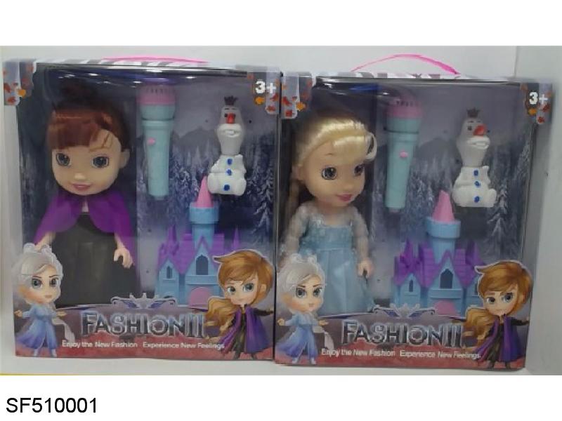 12寸空身灯光音乐肥童带音乐话筒雪宝城堡