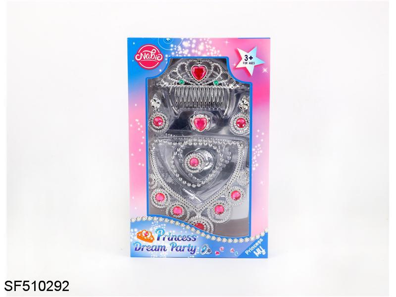 五圆胸挂皇冠插梳饰品套装