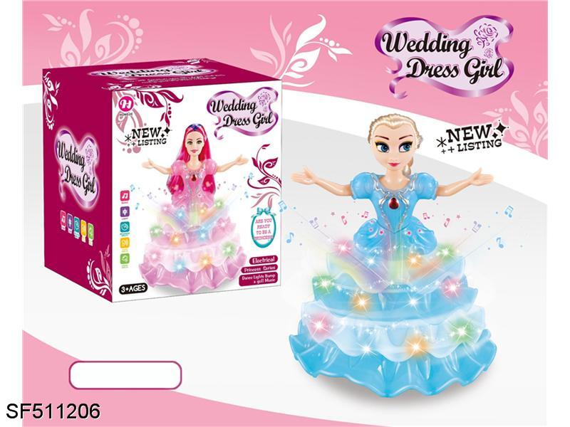 电动千层裙万向冰雪公主（芭比头）(灯笼）