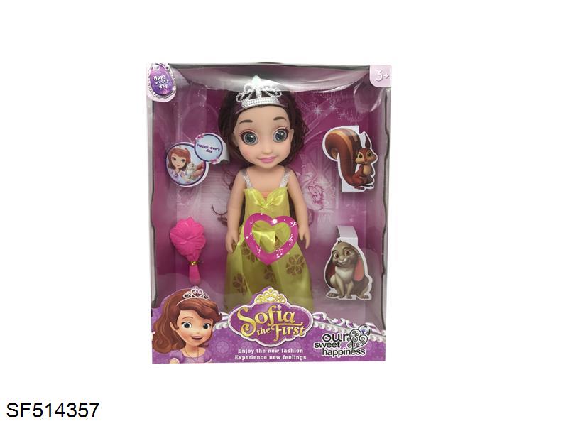 14寸3D眼索菲亚搪胶身体带主题曲音乐