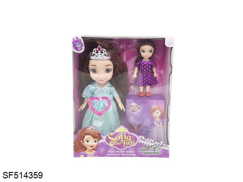 14寸3D眼索菲亚搪胶身体带主题曲音乐带6寸