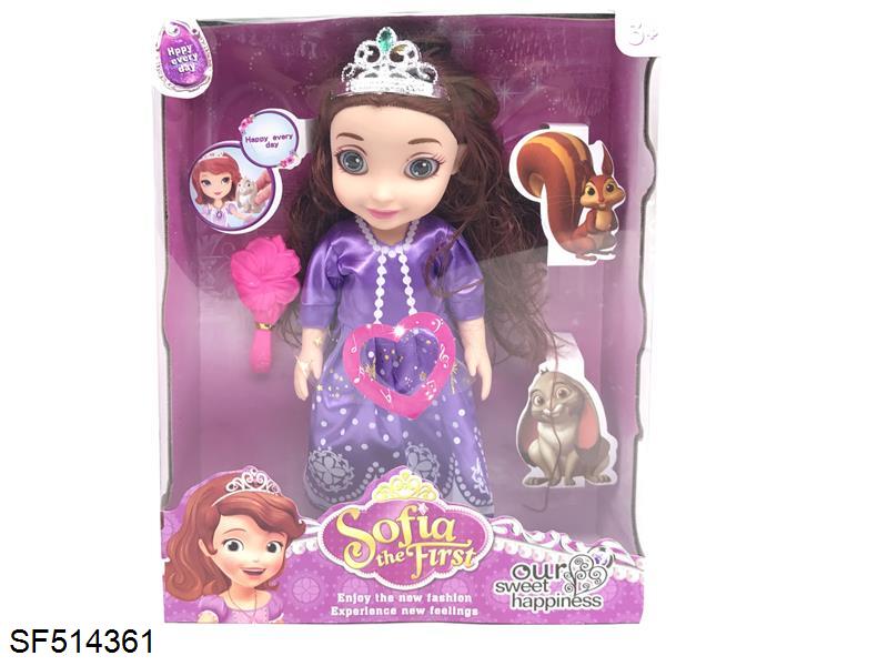 14寸3D眼索菲亚搪胶身体带主题曲音乐