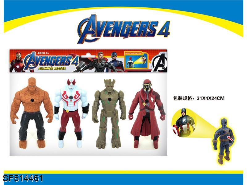 复仇者联盟公仔带投影(4只装)