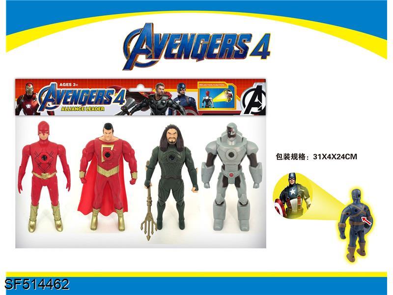 复仇者联盟公仔带投影(4只装)