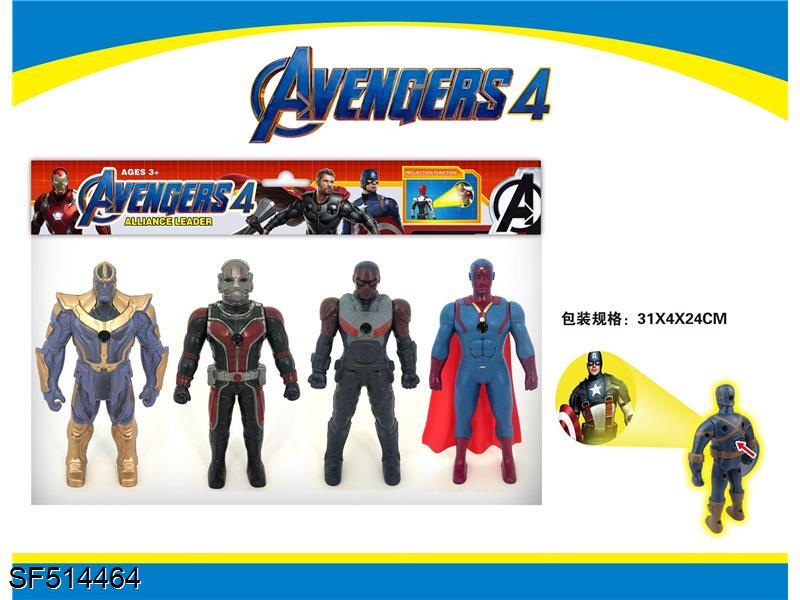 复仇者联盟公仔带投影(4只装)