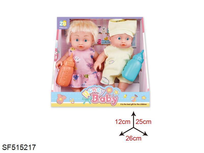 12寸搪胶喝水撒尿娃娃(2只装)