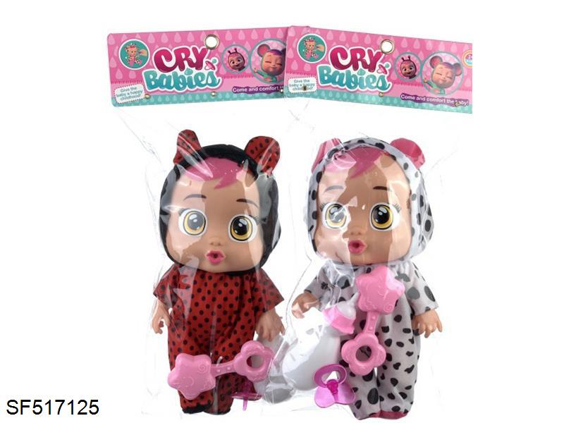 10寸音乐搪胶手喷水哭泣娃娃(6款混装)