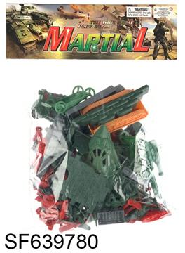 军事4.5cm中士兵套装（士兵48只+配件）74PCS