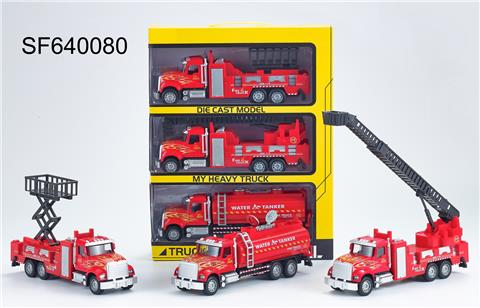 1:28  美式回力声光合金消防车,3只/手提开窗盒
（包3*AG13电池，3种声音效果）