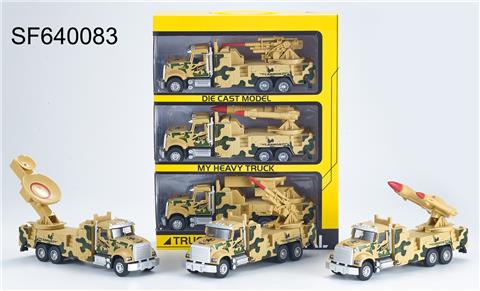 1:28 美式沙漠黄回力声光合金军事车,3只/手提开窗盒
（包3*AG13电池，3种声音效果）