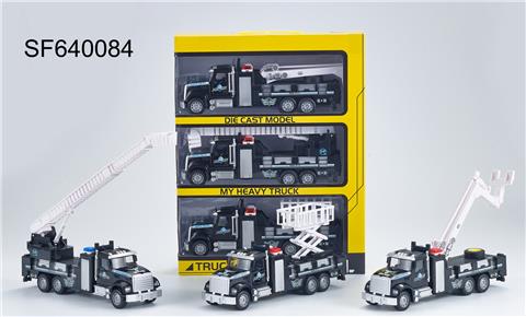 1:28 美式回力声光合金特警车,3只/手提开窗盒
（包3*AG13电池，3种声音效果）